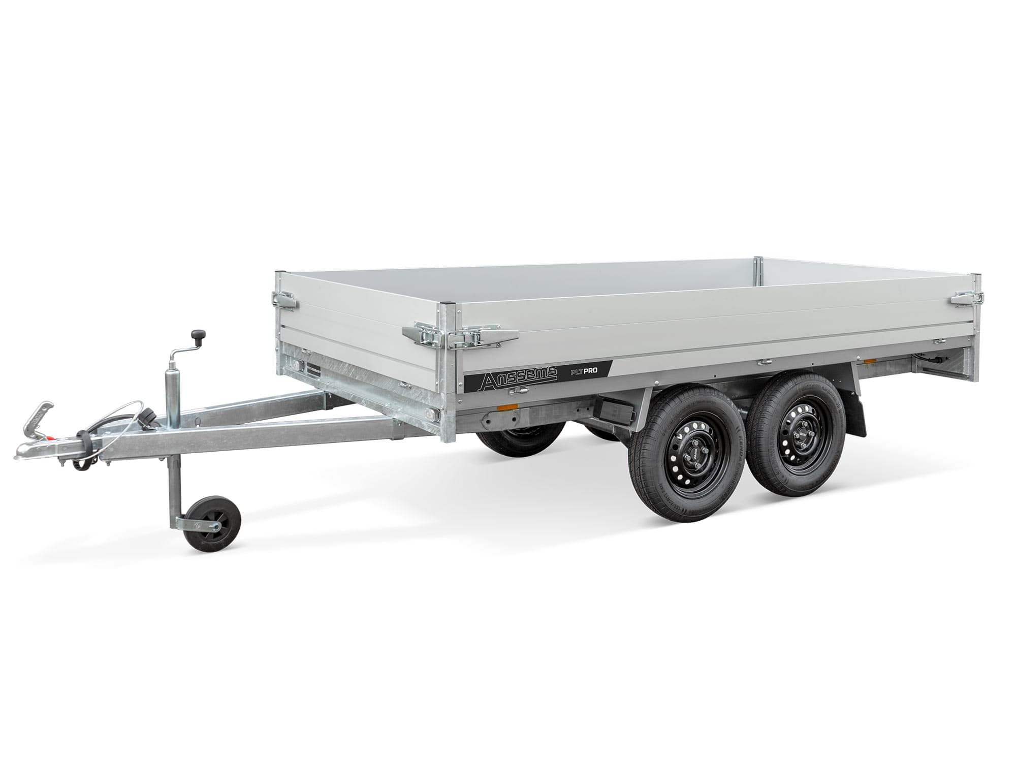 Anssems autotransporter, vlakke laadbak, aluminium PLT-2 PRO 750, laadruimte 2,51 x 1,50 m, ongeremd, tandemassen