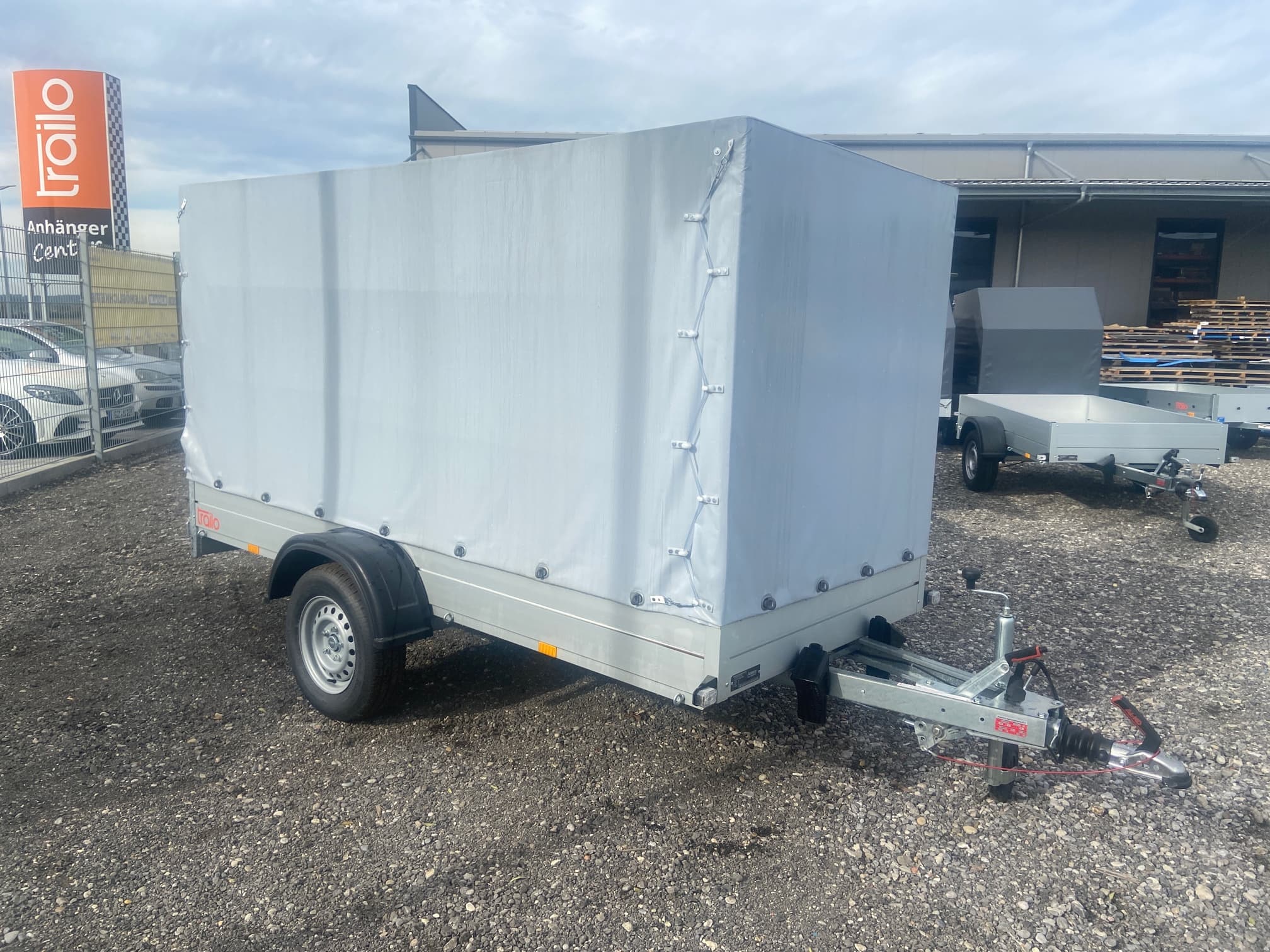 Anssems autotransporter, dieplader, aluminium, 1200 kg, laadruimte 3,01 x 1,26 m - met afdekzeil 1,50 m