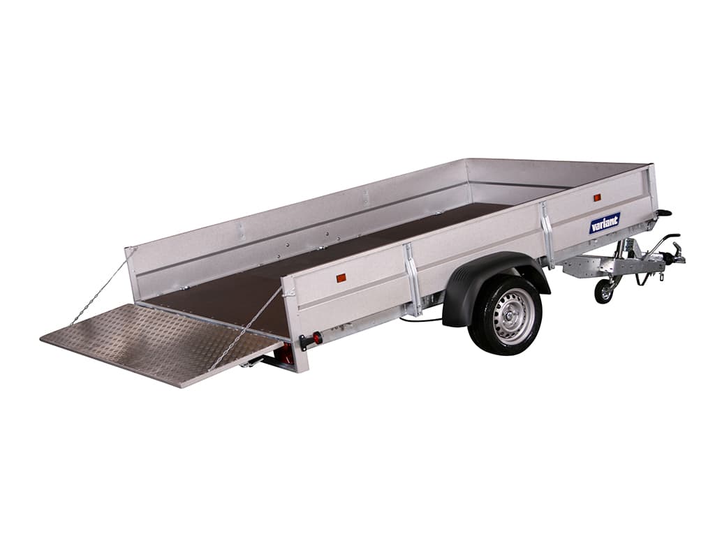 Variant autotransporter, machinetransporter, kantelbaar, 1800 kg, laadruimte 3,14 x 1,95 m, stalen zijwanden 1819 F1