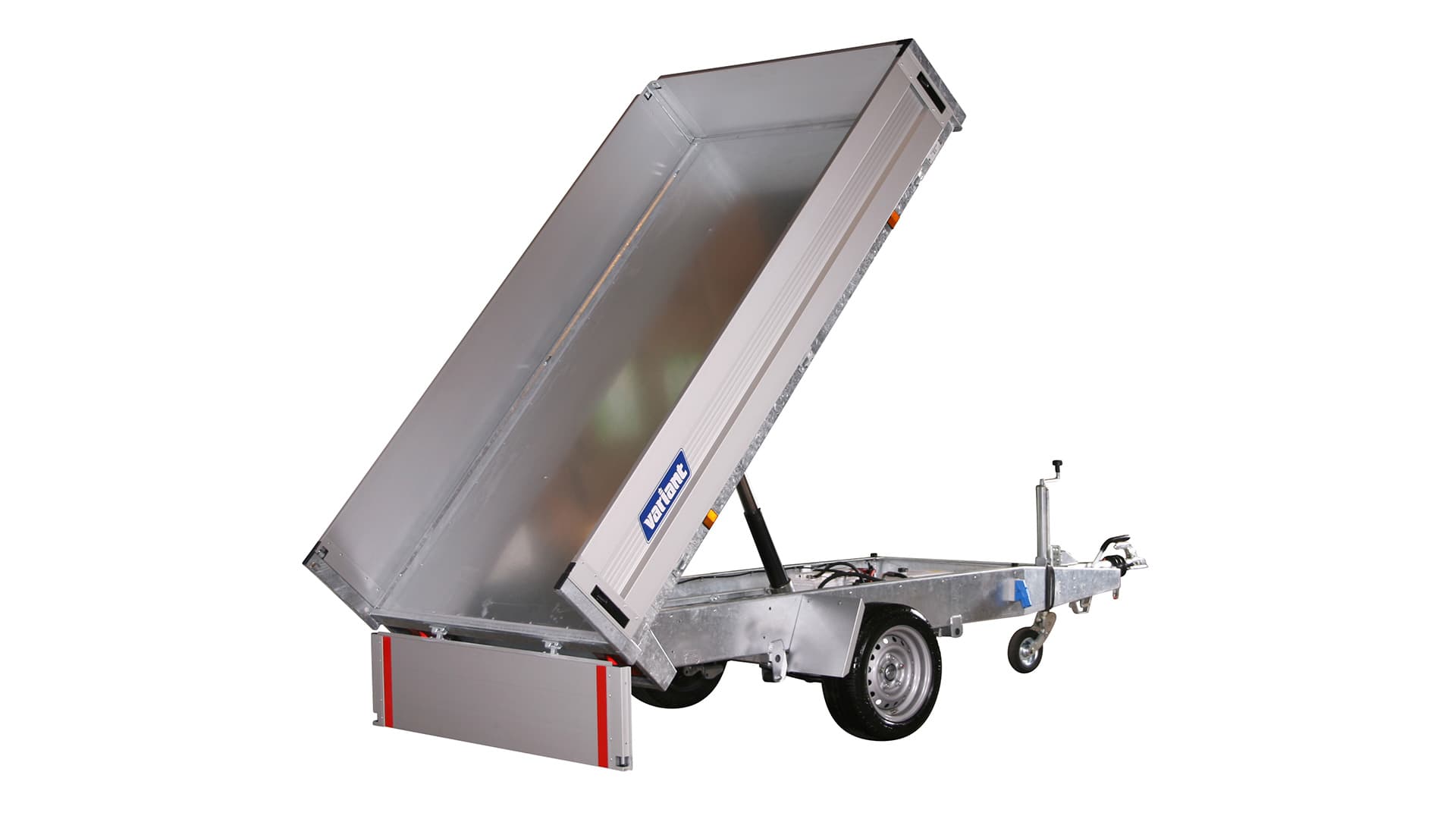 Variant autotransportaanhanger met achterkipper 1350 kg, laadruimte 2,54 x 1,45 m - 1315 T2 - elektrische hydrauliek