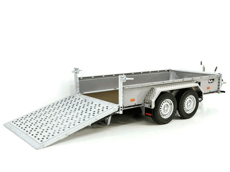 Vezeko bouwmachineaanhanger BA 155x302cm 3,5t|hout|oprijplaat|grijs-Nieuw
