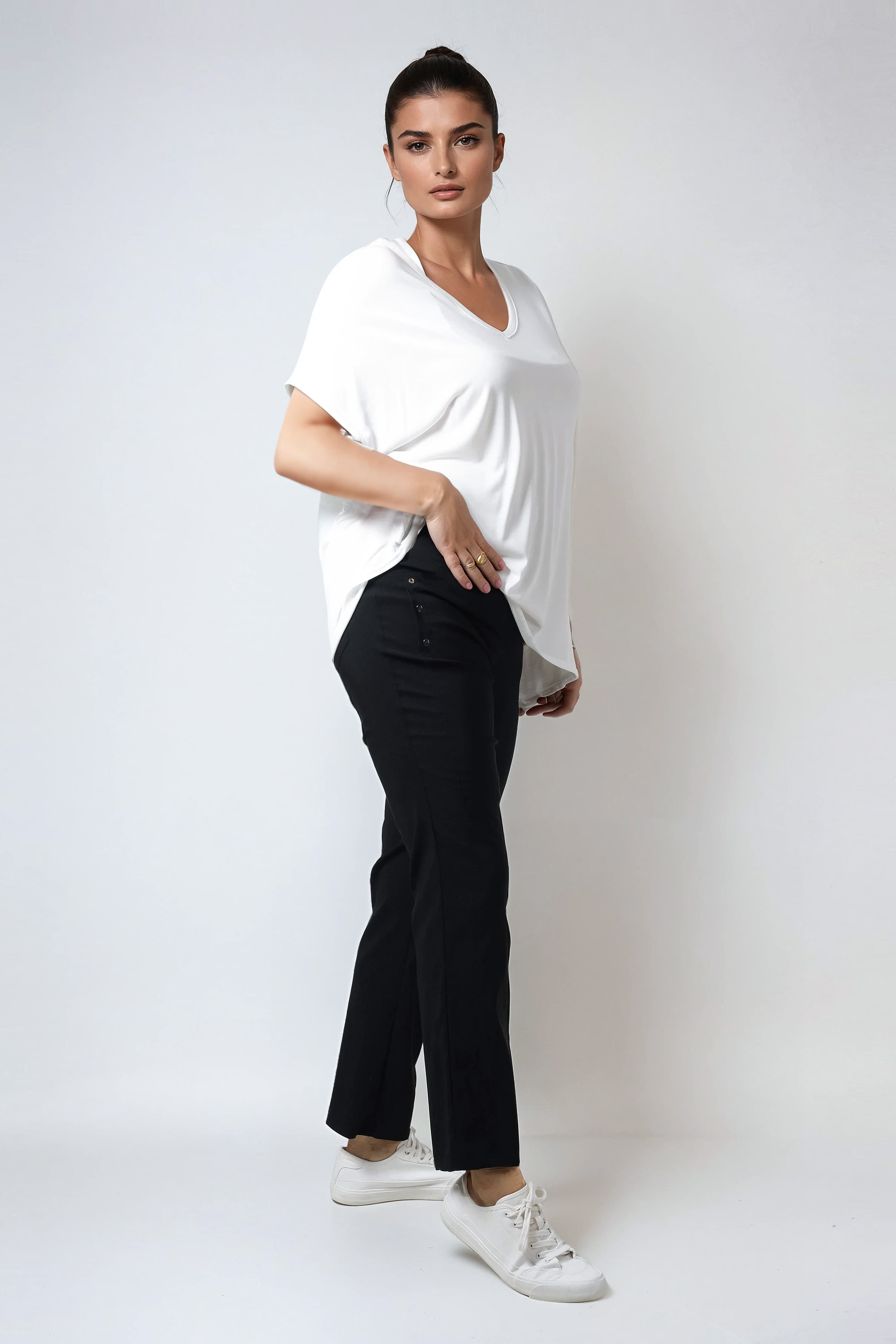 Pantalon elegant a boutons bengaline eco responsable  fabrication francaise