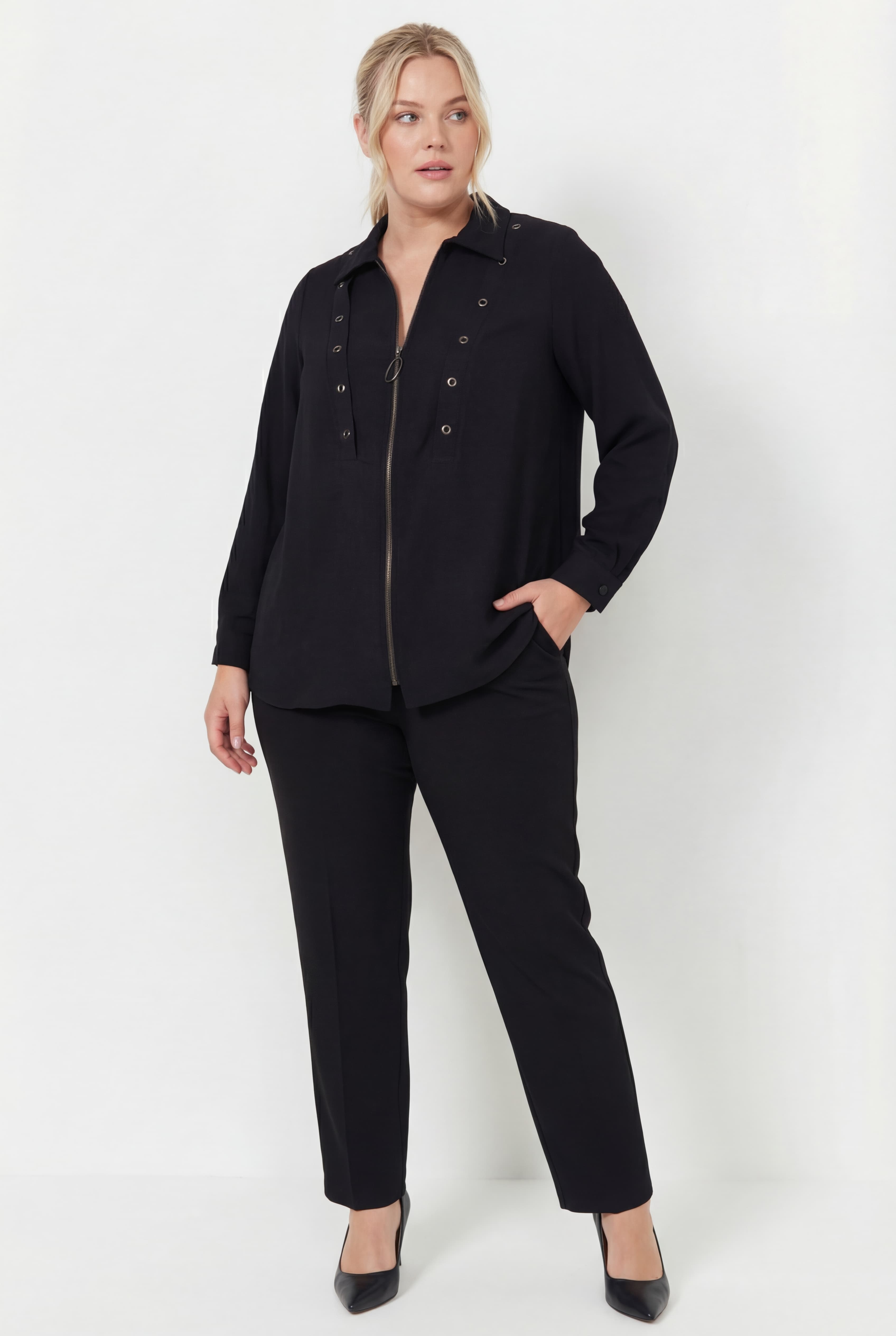 Chemise avec oeillet et zip