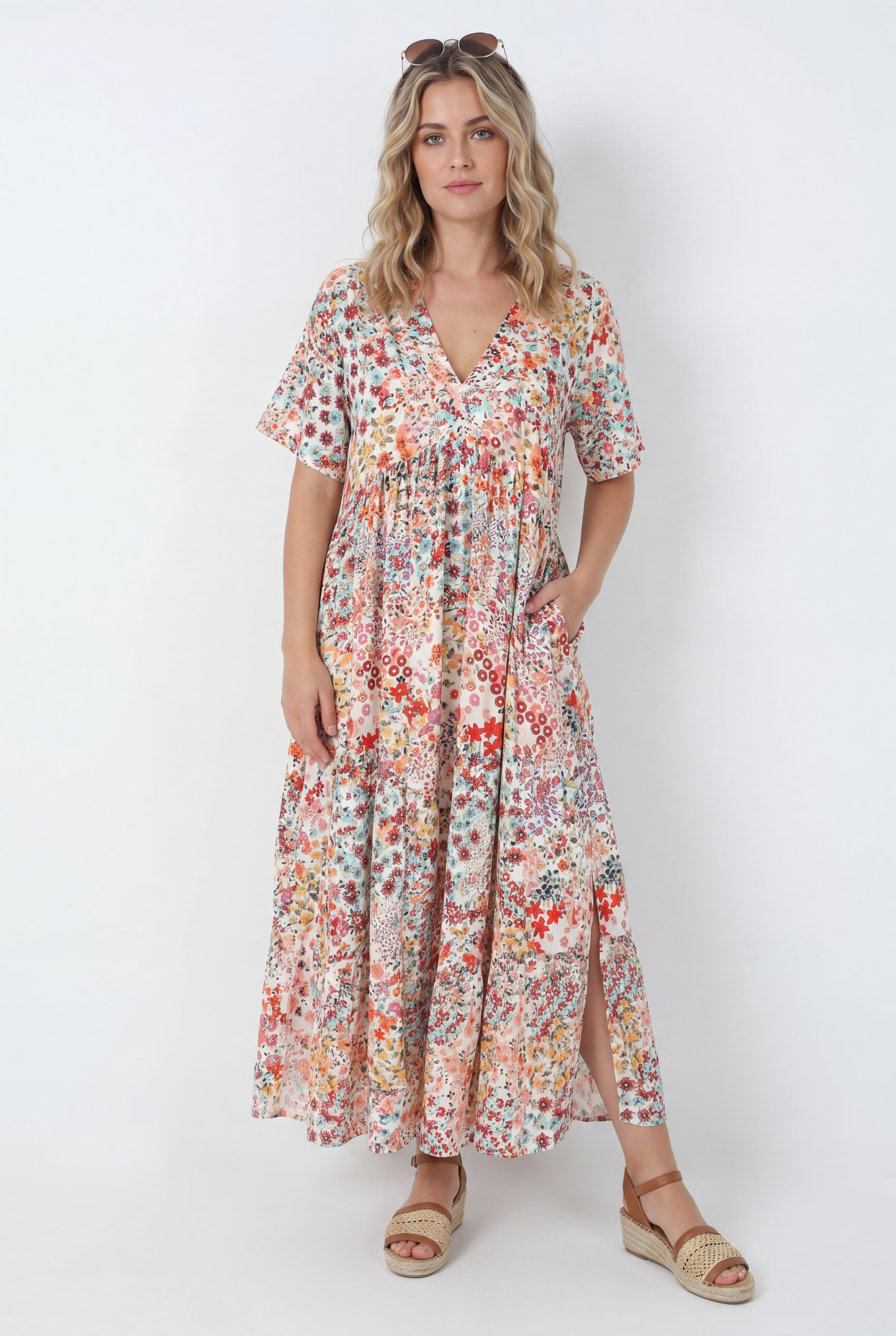 Robe longue imprimee