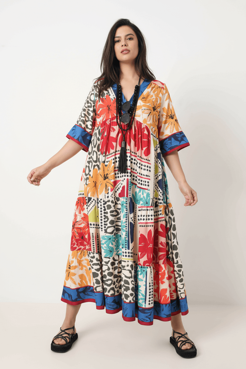 Robe imprime style boheme