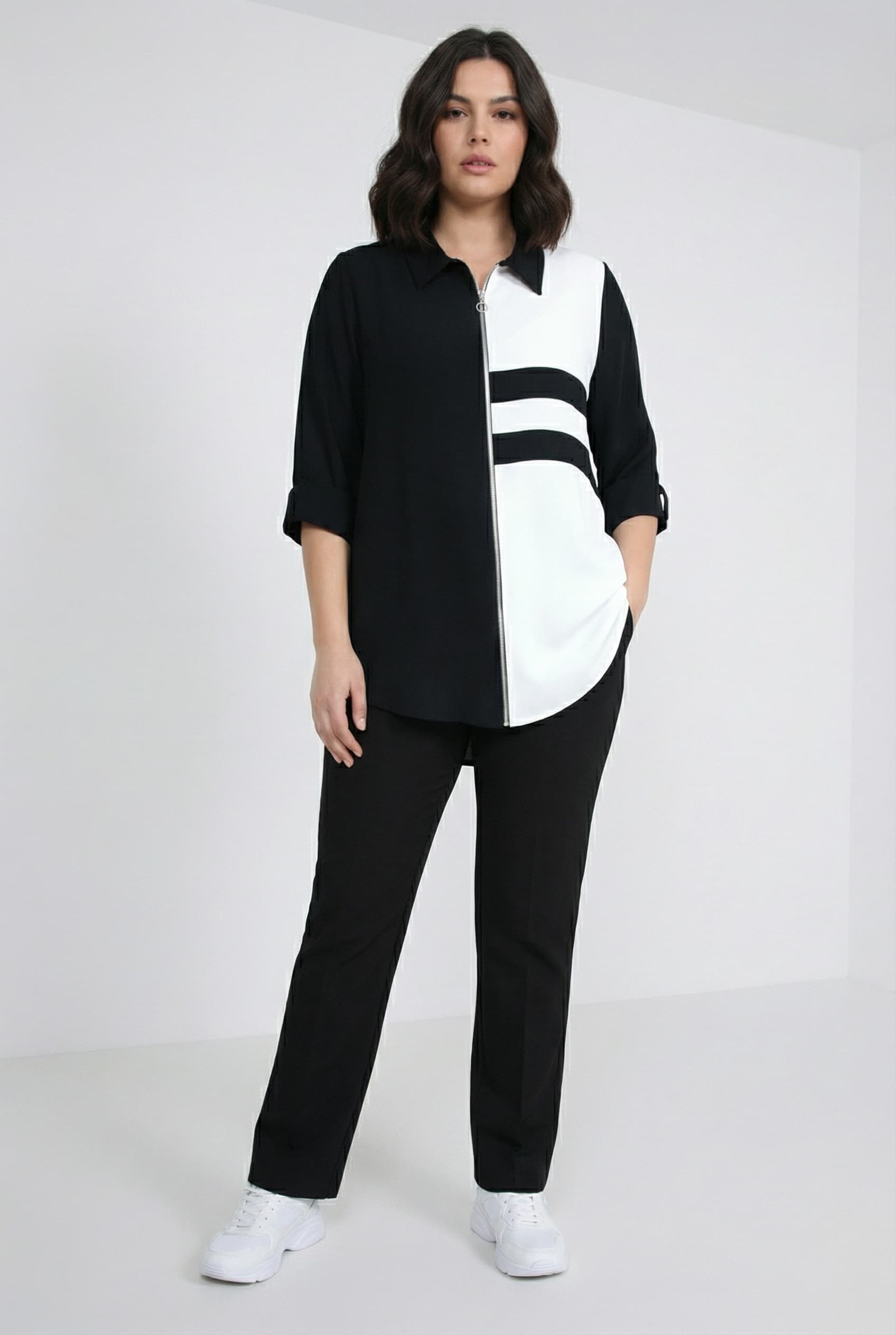 chemise bicolor zippee