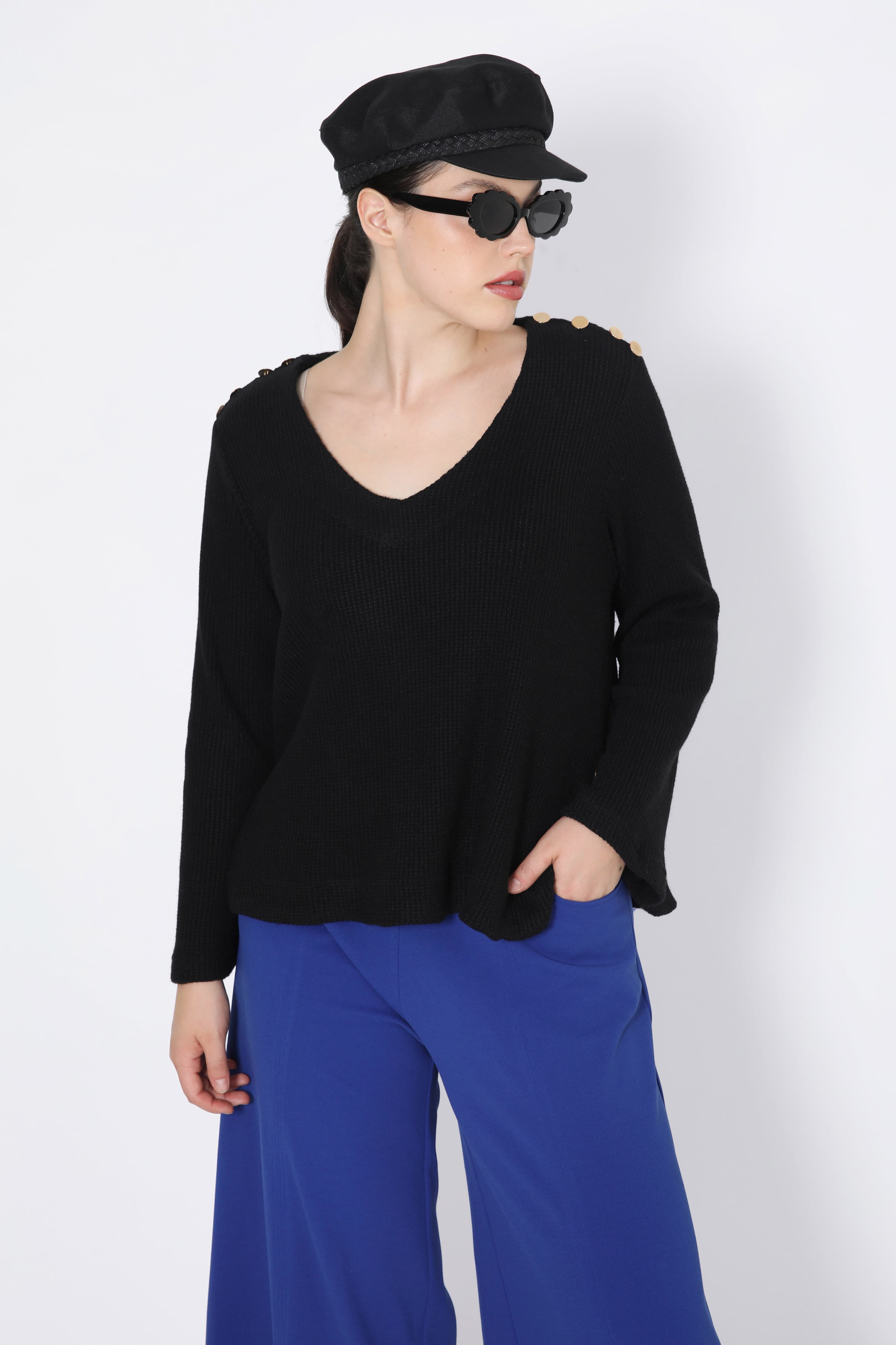 Pull en maille nid d'abeille