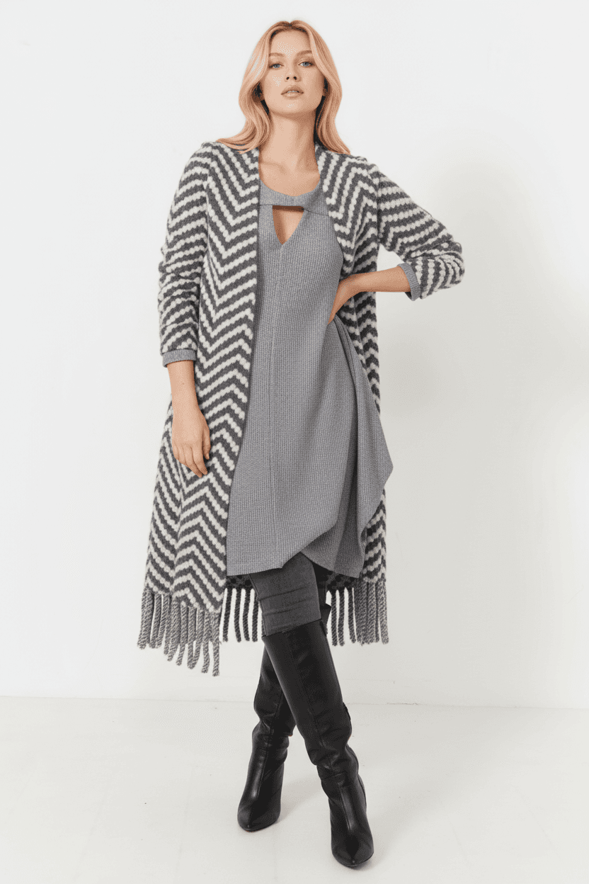 Robe pull en maille nid d'abeille unie