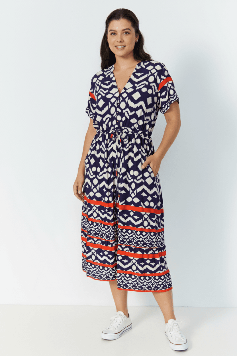 Robe longue avec motif à base