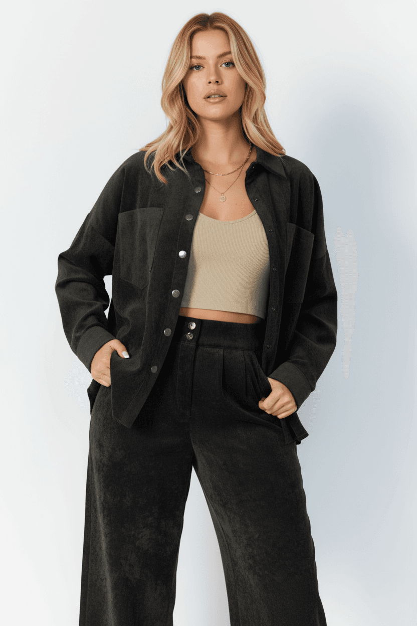 Chemise en velours cotele