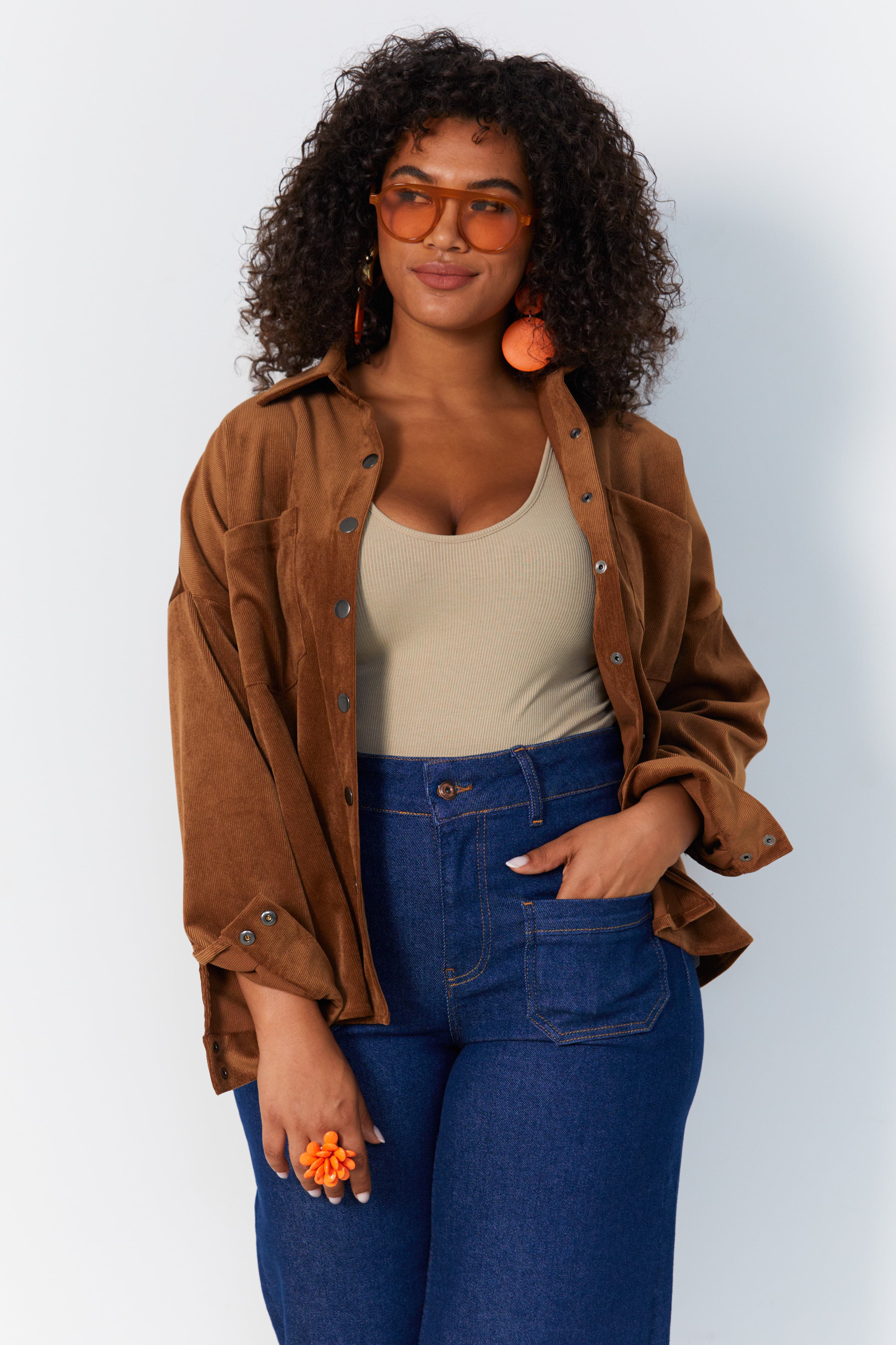 Chemise en velours cotele