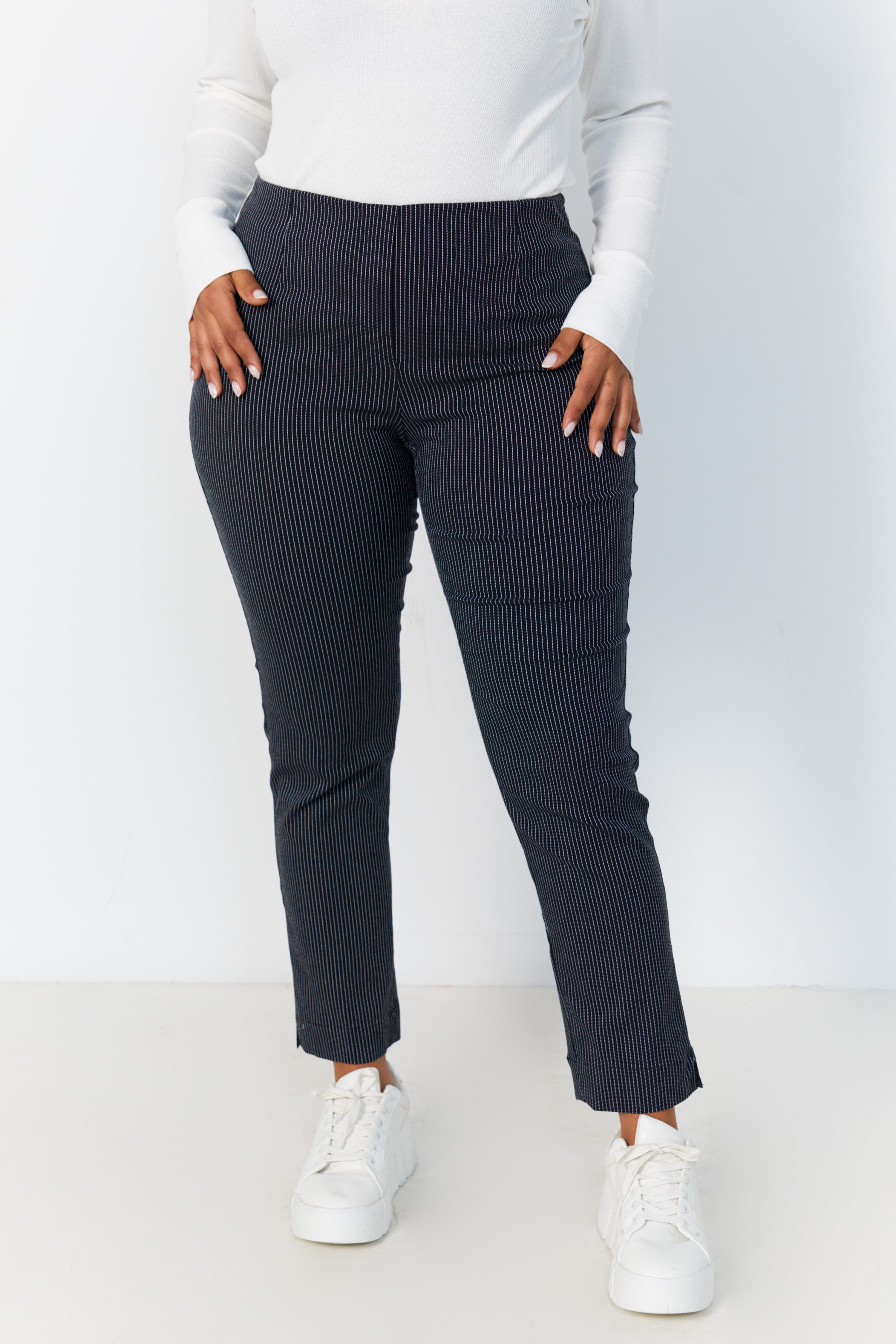 Pantalon Jacquard raye noir et blanc -stretch confort by jean marc philippe