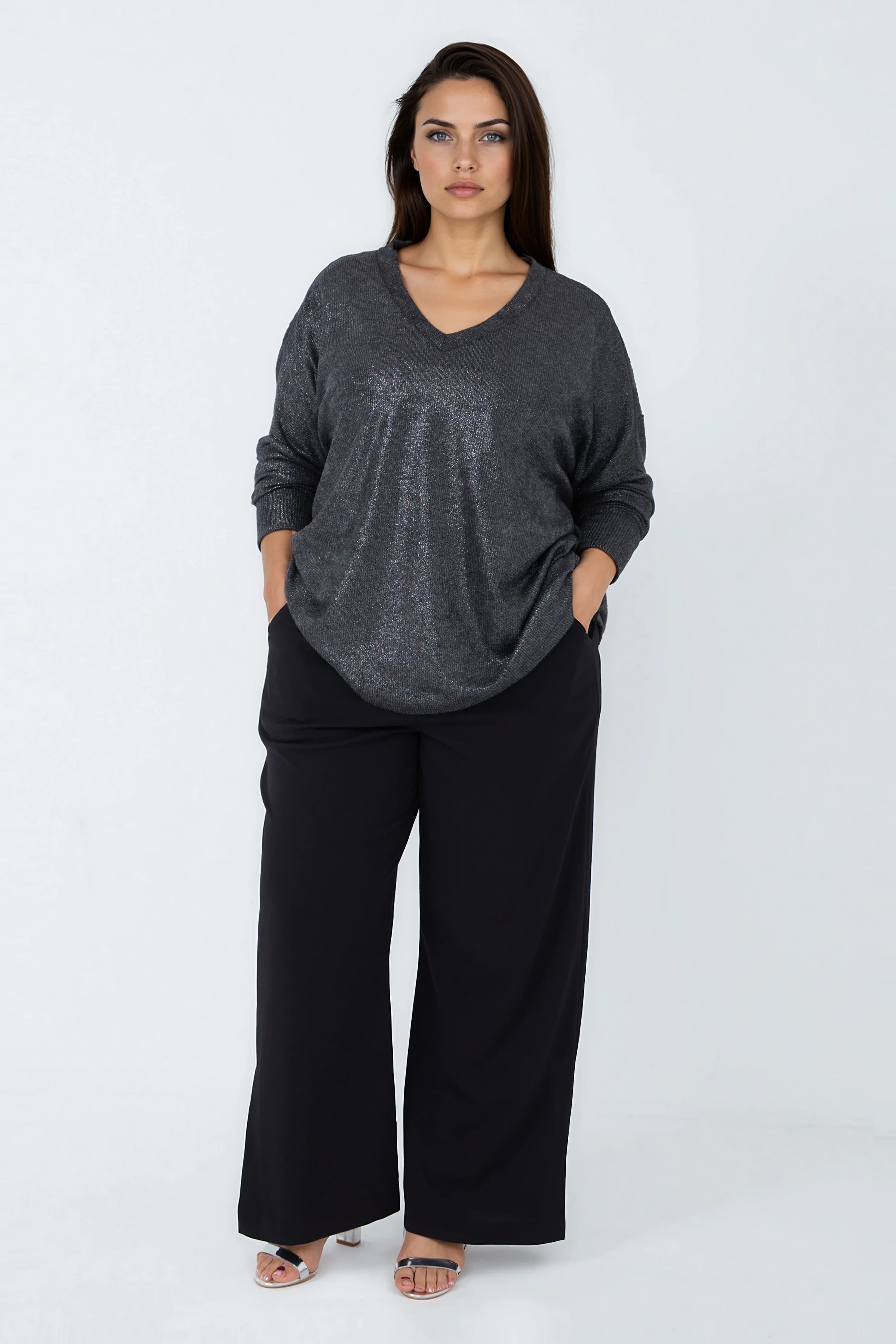 Pull oversize en maille lurex