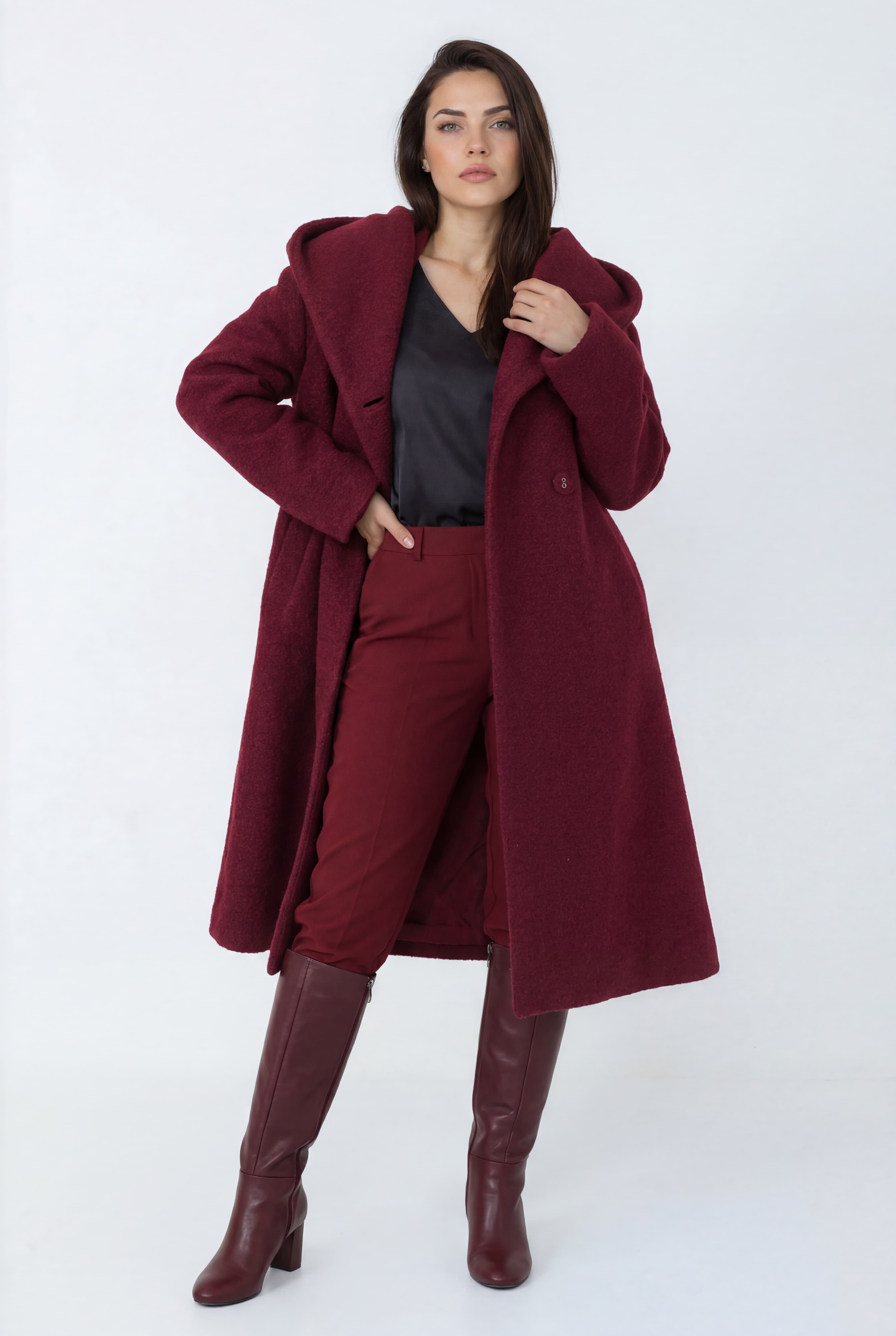 Manteau douceur dhiver en laine bouclette