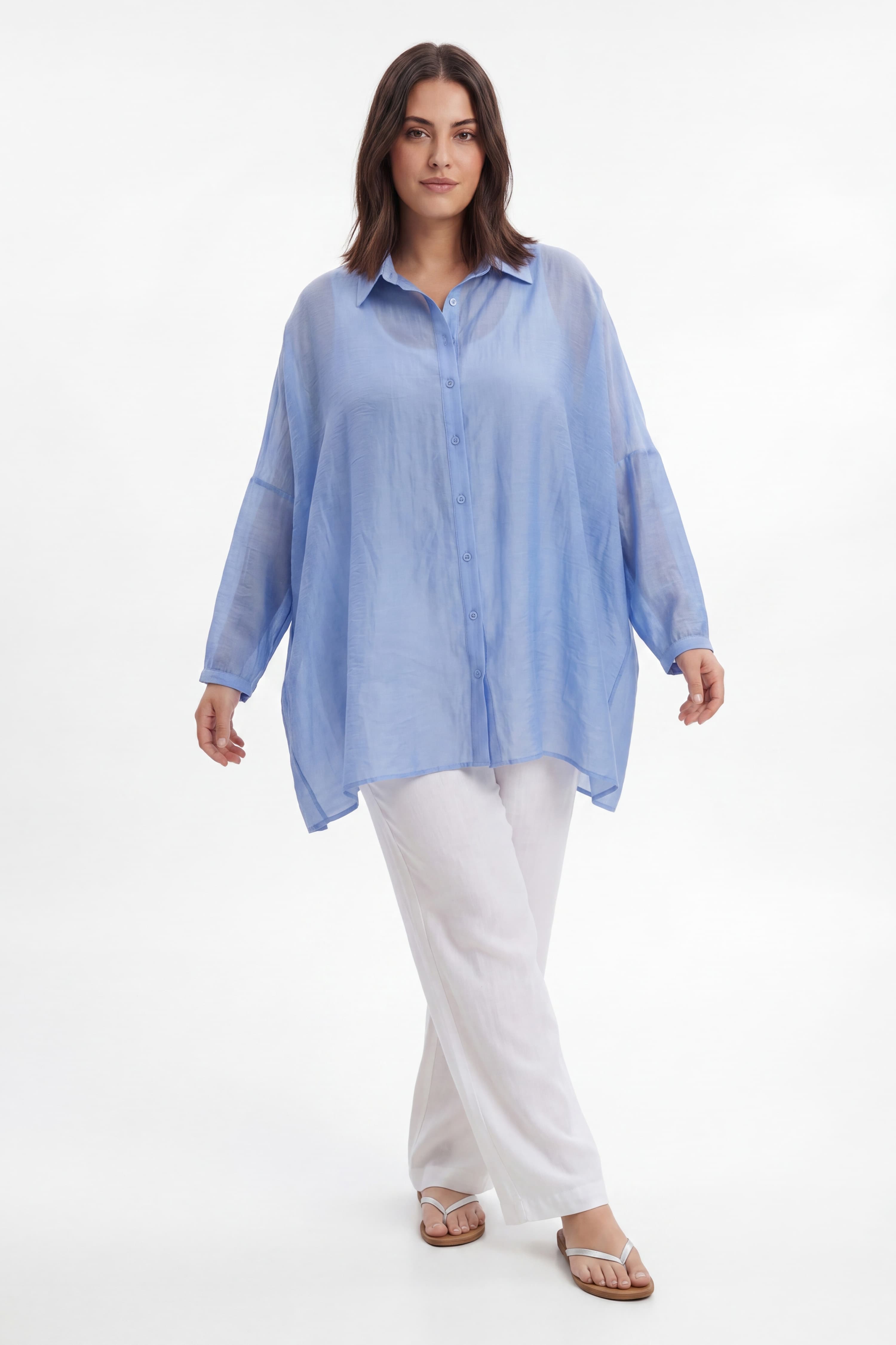 Chemise oversize fluide en lyocel et lin -touche naturelle et chic