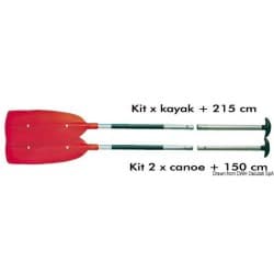 Paire de pagaies pour canoë démontables