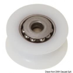 Poulie en Delrin® avec calotte et billes inox