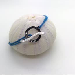 Bracelet cordon Fermoir - Rhodié Bleu