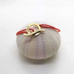 Bracelet cordon Fermoir - Doré Orange