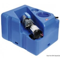 Réservoir des eaux usées avec broyeur horizontal