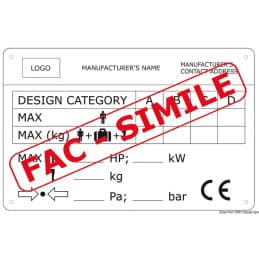Plaque CE d´identification des bateaux