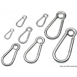Mousqueton en inox AISI 316 poli miroir