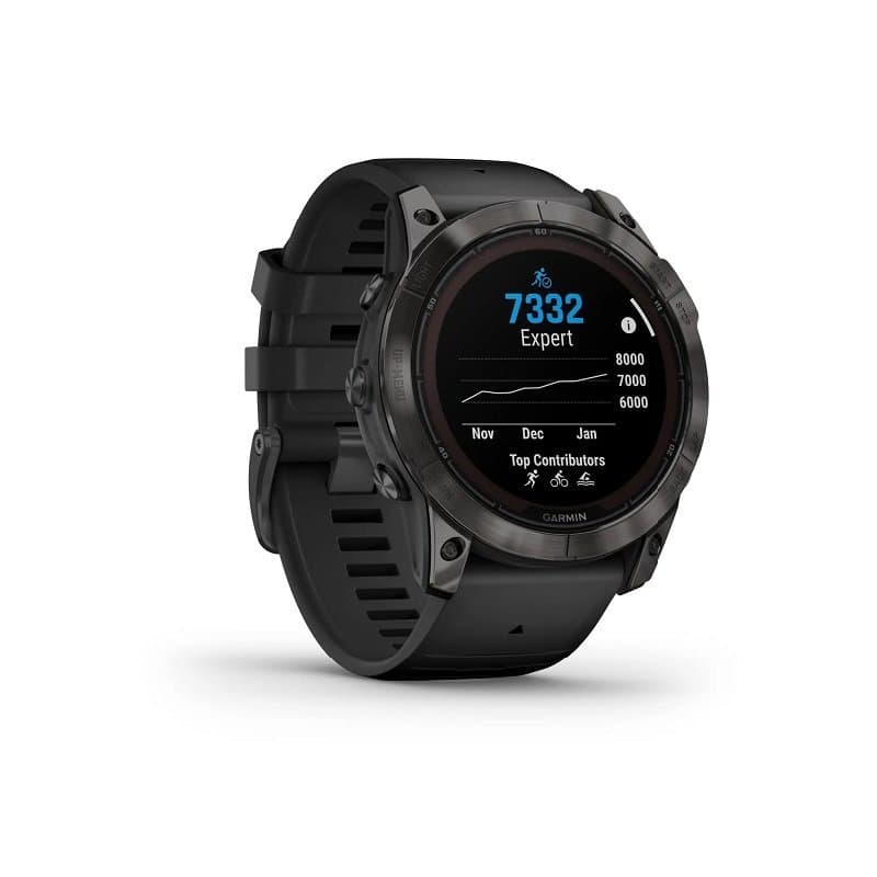 Montre GPS Garmin Fenix 7X Pro Sapphire Solar Titane + bracelet silicone orange - Sapphire Solar Titane