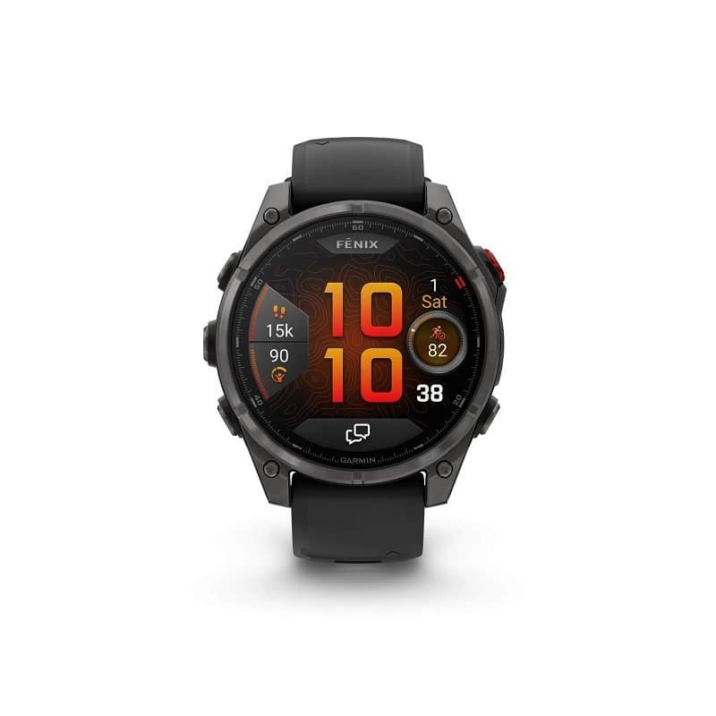 Montre Garmin Fenix 8 Pro AMOLED Sapphire Titane 51 mm - 47 mm , Gris - orange