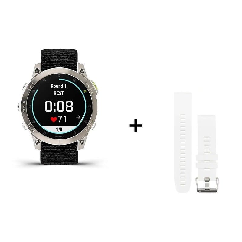 Montre Garmin  EPIX Gen 2 Sapphire Titane + bracelet silicone noir - Sapphire Titane + bracelet nylon noir