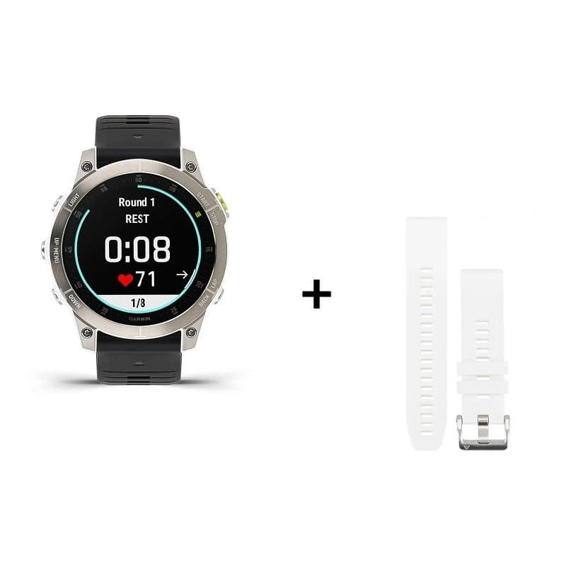 Montre Garmin  EPIX Gen 2 Sapphire Titane - Sapphire Titane + bracelet silicone noir