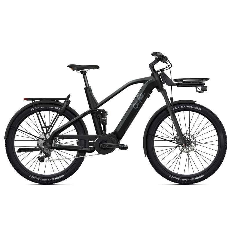 VTT tout suspendu électrique​ O2Feel Vern FS 7 Adventure Shimano Cues 9V 720 Wh 27.5" Rouge - Gris , iPowerPack Advanced 540 Gen2 , Avec Pack Front Lo
