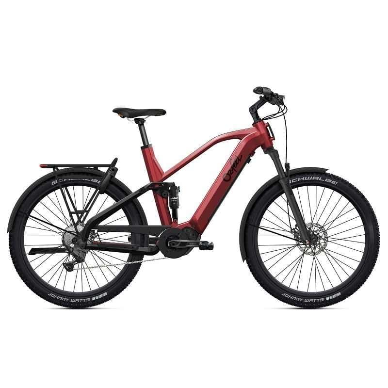 VTT tout suspendu électrique​ O2Feel Vern FS 7 Adventure Shimano Cues 9V 720 Wh 27.5" Rouge - Rouge , iPowerPack Advanced 540 Gen2 , Sans Pack Front L