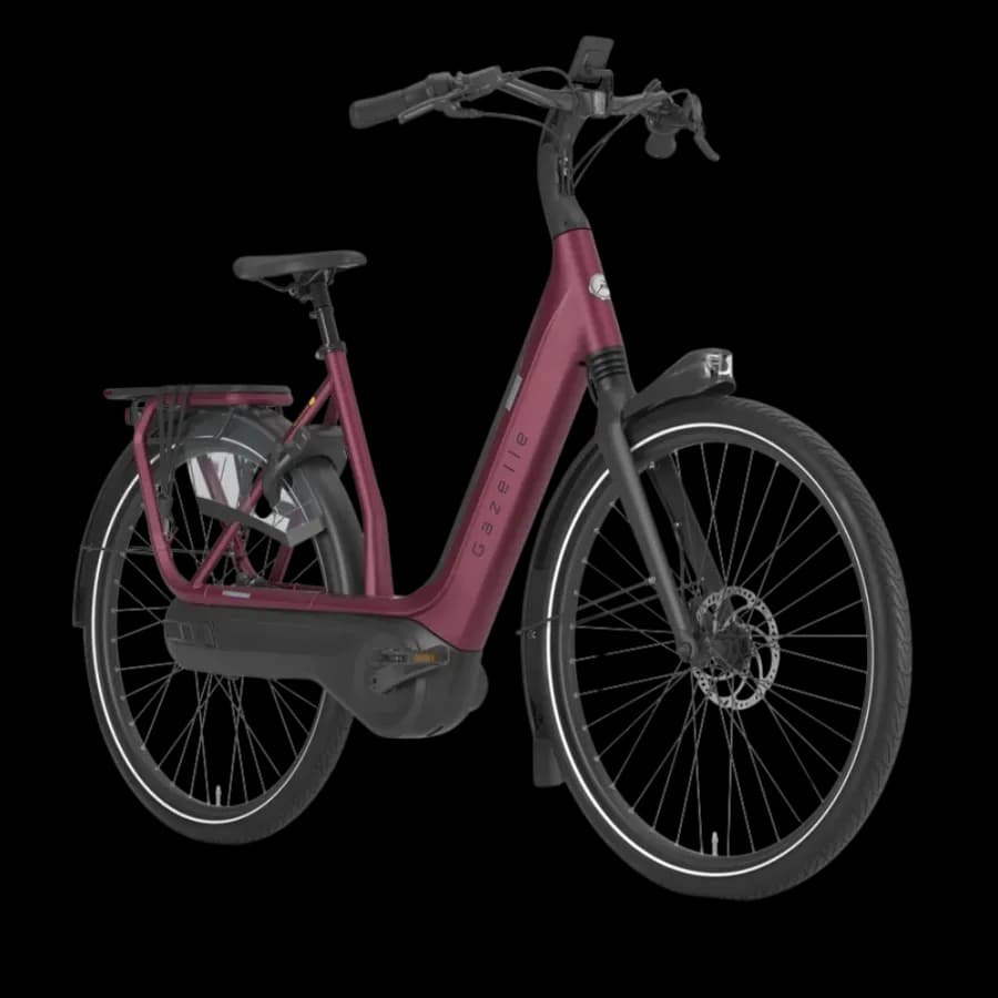 VTC électrique Gazelle Avignon C8 HMB - Bas , 625 Wh , Rouge