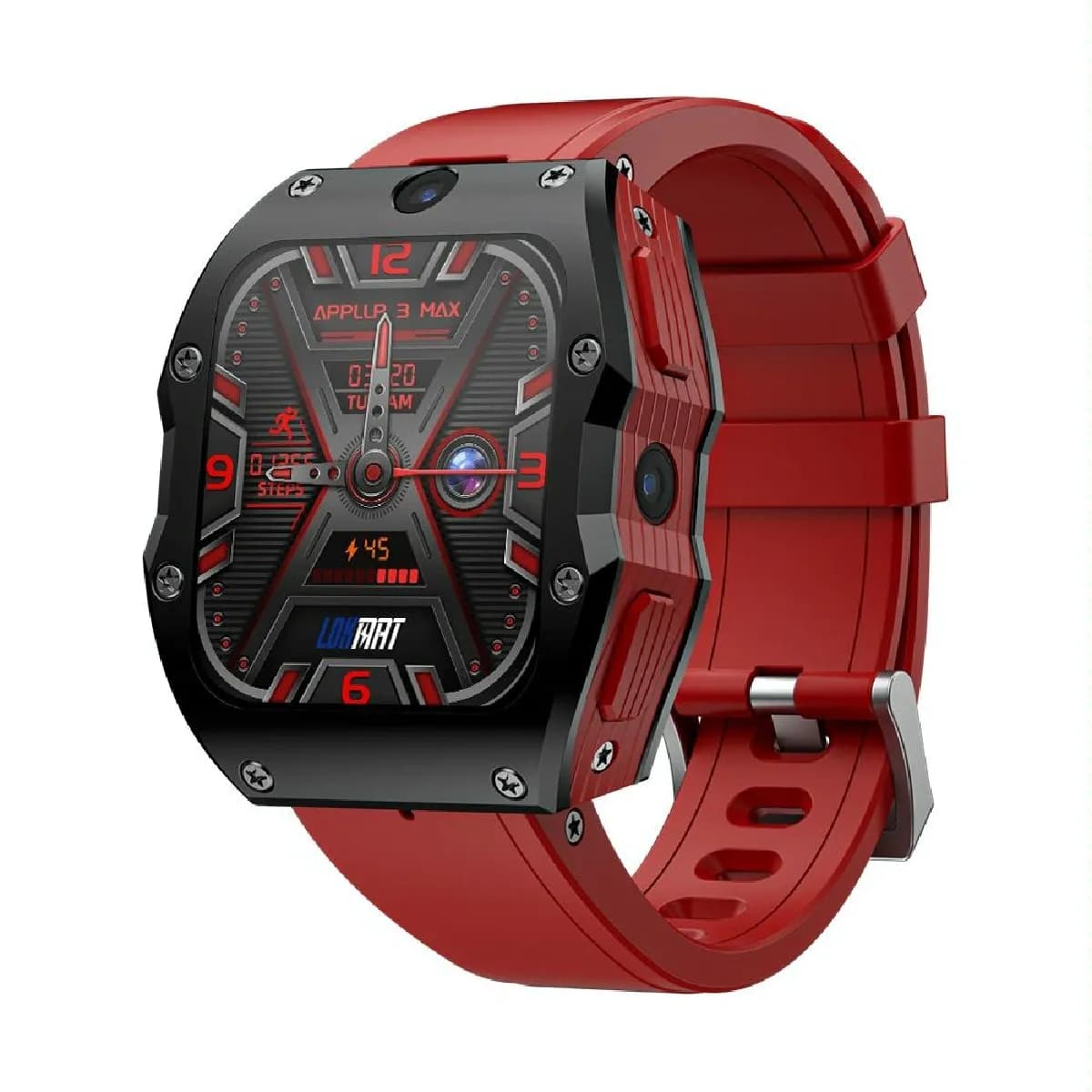 Yonis Montre 4G Étanche Sport SOS 2.02 - Rouge