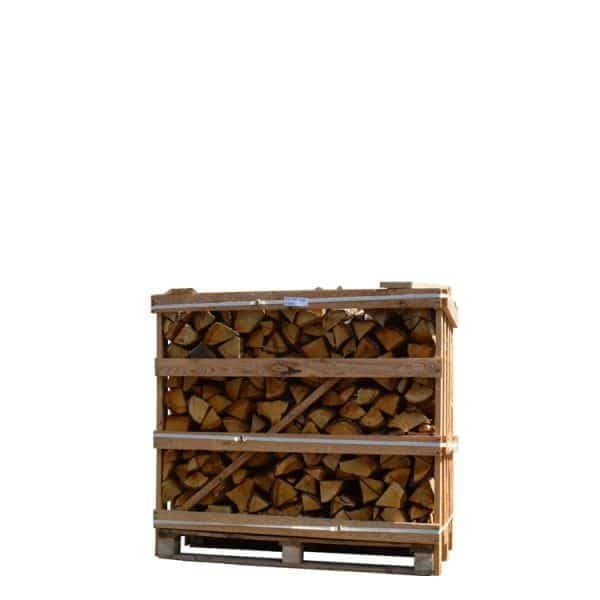 Kiste mit ultra trockenem Eichenholz für den Kamin