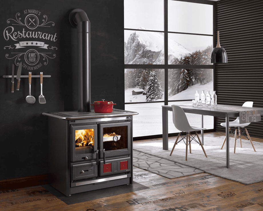 Cuisinière à bois raccordable LA NORDICA Rosa L.16 Steel 9.5 kW
