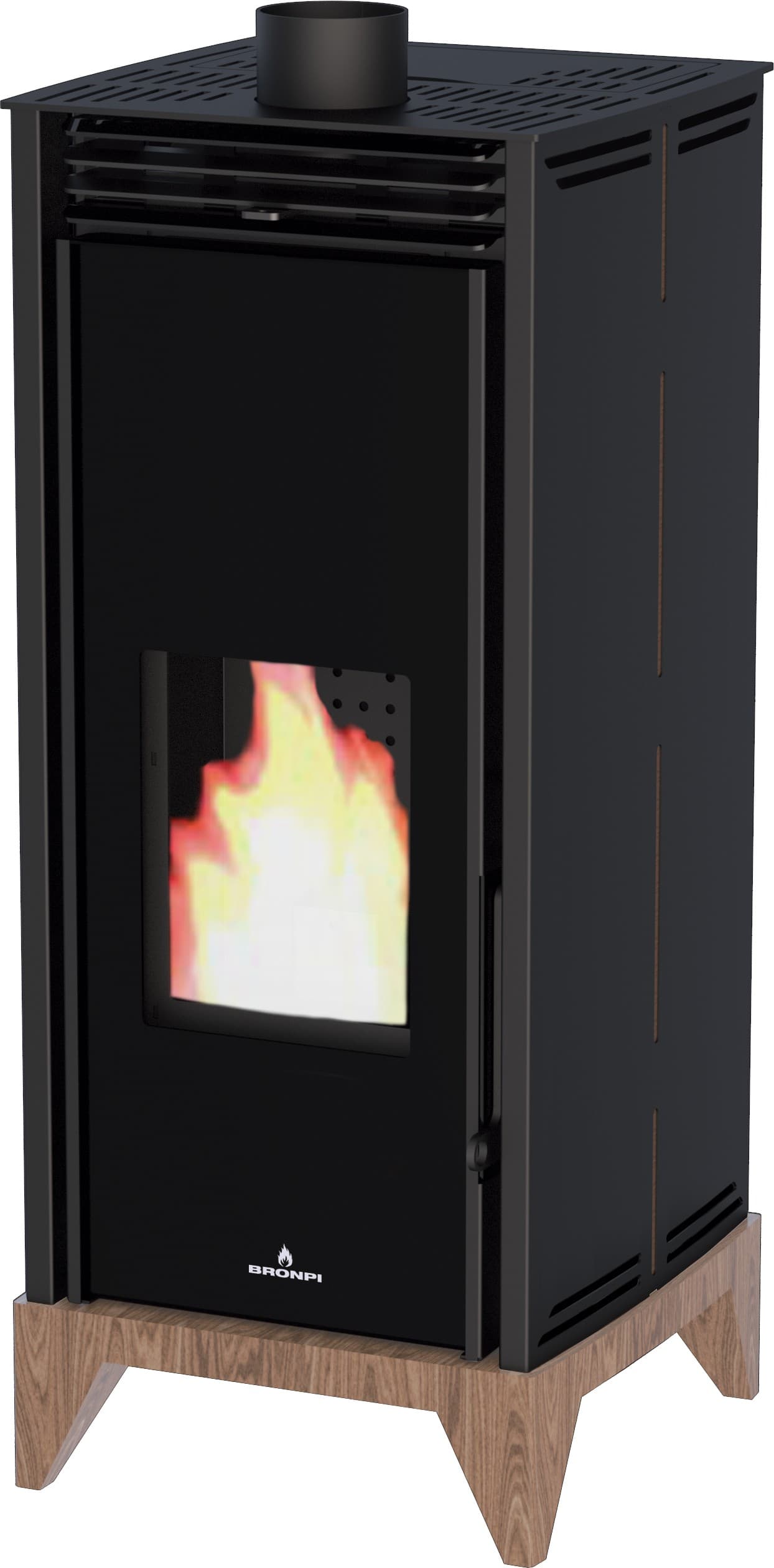 Poêle à granules sans électricité - BRONPI Free 6 Vision 6 kW