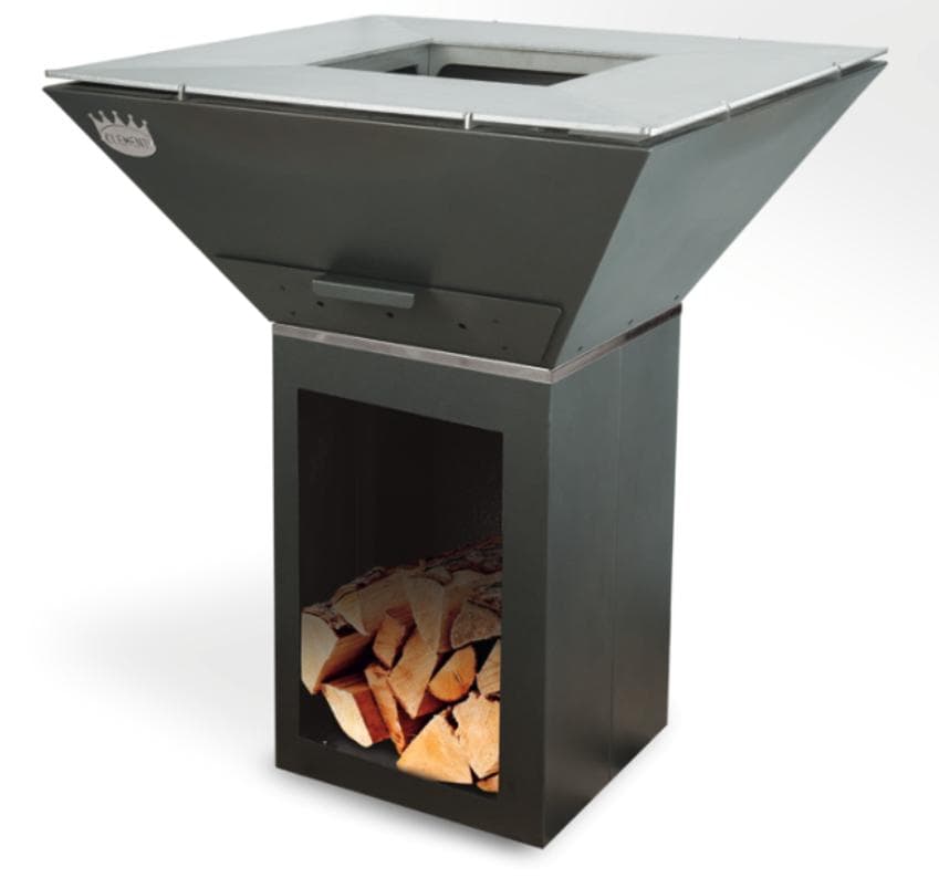 Barbecue à bois CLEMENTI Colorado - Acier inox - L 80 x P 60 x H 100 cm
