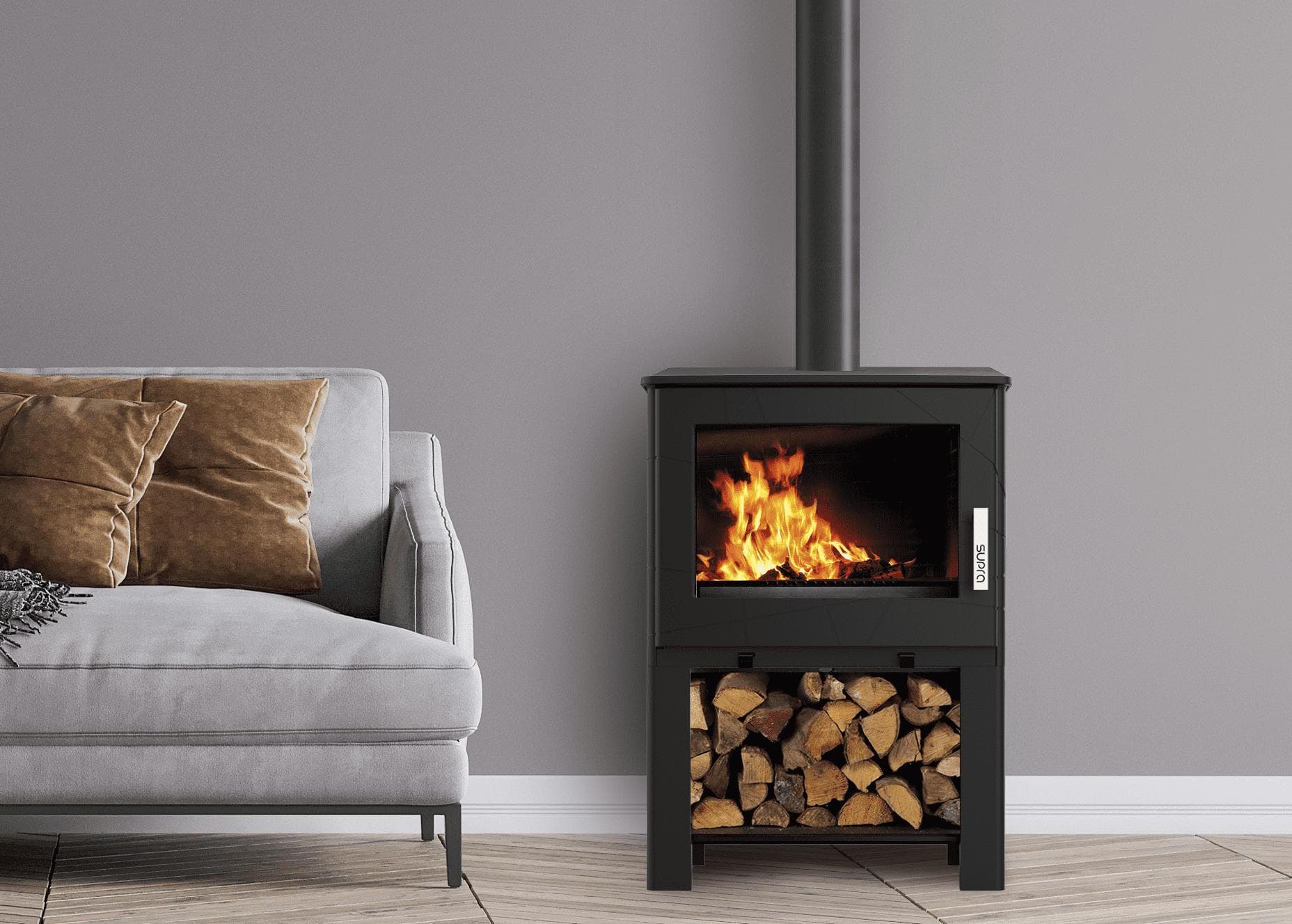Poêle à bois étanche en fonte SUPRA Adam Bûcher 7.3 kW