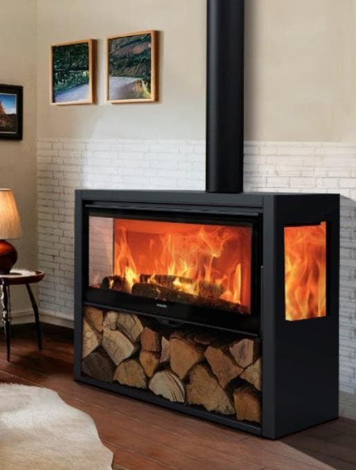 Poêle à bois raccordable 3 vitres - PANADERO Chopin 3V 8.2 kW