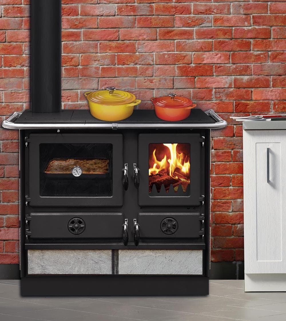 Thermo cuisinière à bois INTERSTOVES Magnum Hydro SG pierre 14 kW