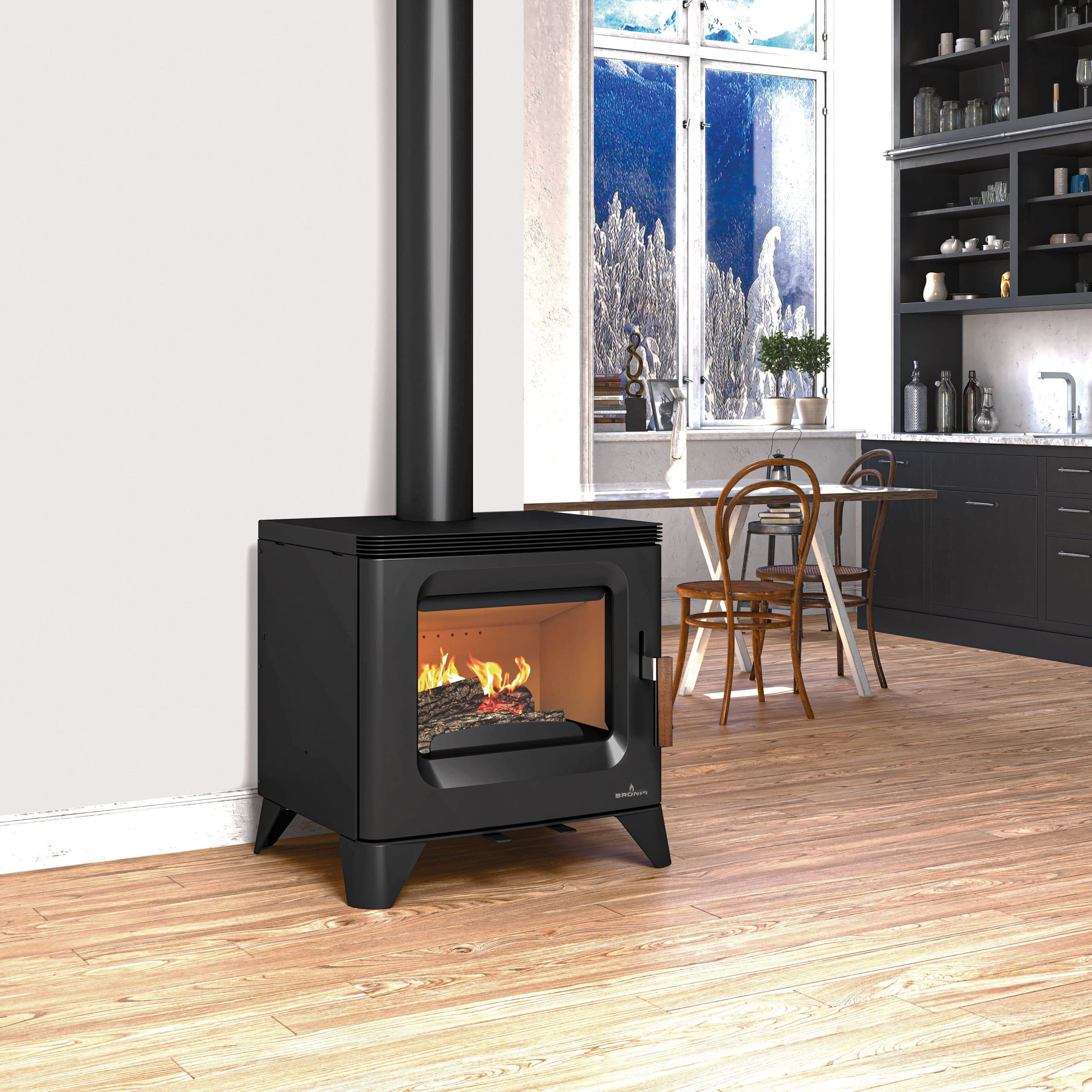 Poêle à bois raccordable BRONPI Orly 6 kW
