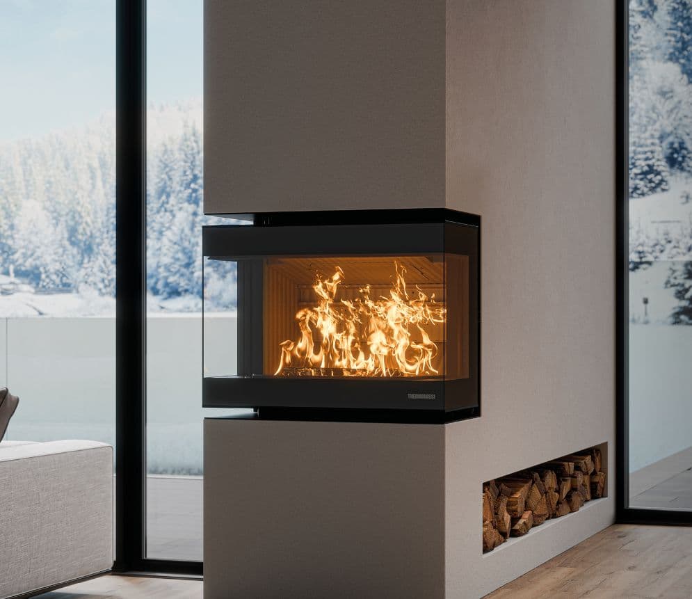 Insert à bois 3 vitres premium THERMOROSSI Panorama 10.7 kW