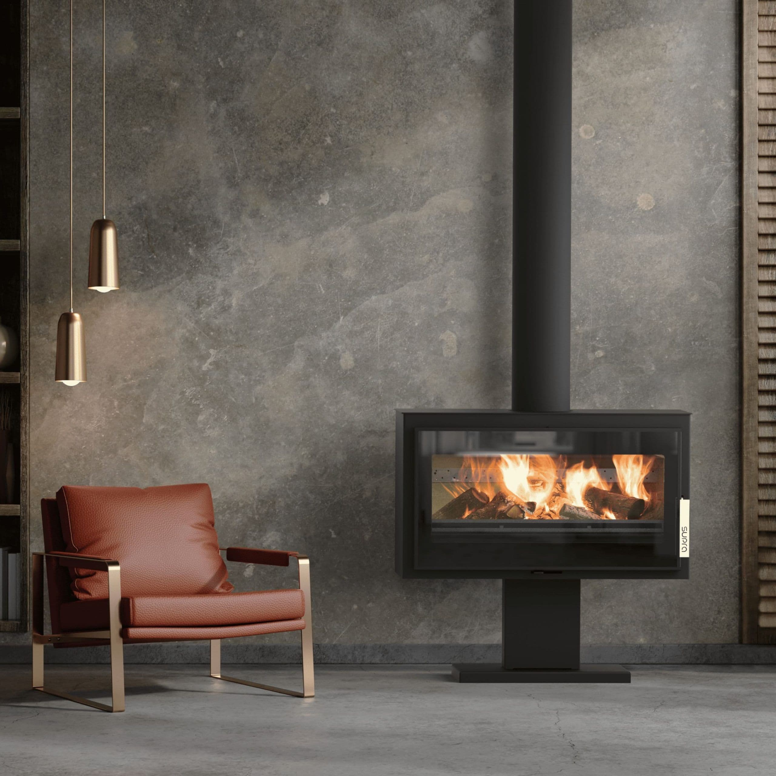 Poêle à bois étanche SUPRA Larry sur Pied 8.5 kW