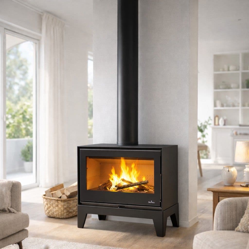 Poêle à bois ventilé sur pieds BRONPI Bimba 70 3C 10 kW