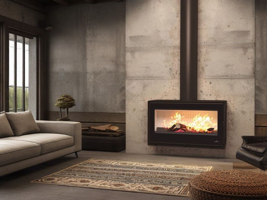 Poêle à bois moderne BRONPI Cairo 110 Box 15 kW
