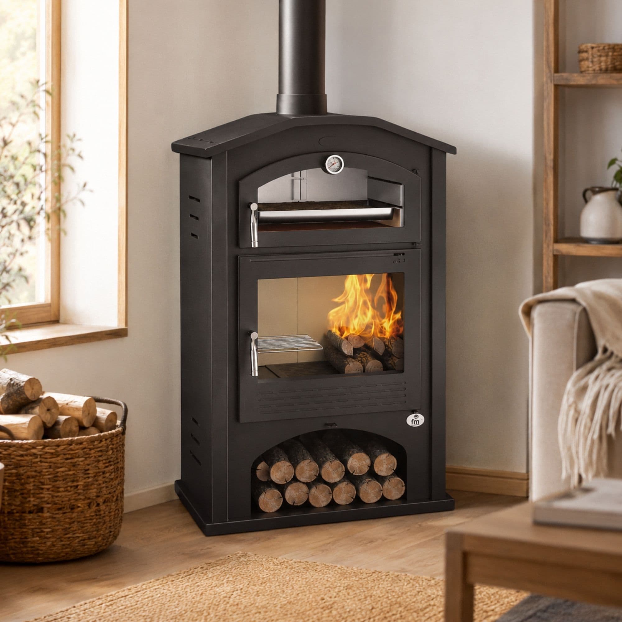Poêle à bois avec four - FIREMATIC Detroit 9.5 kW