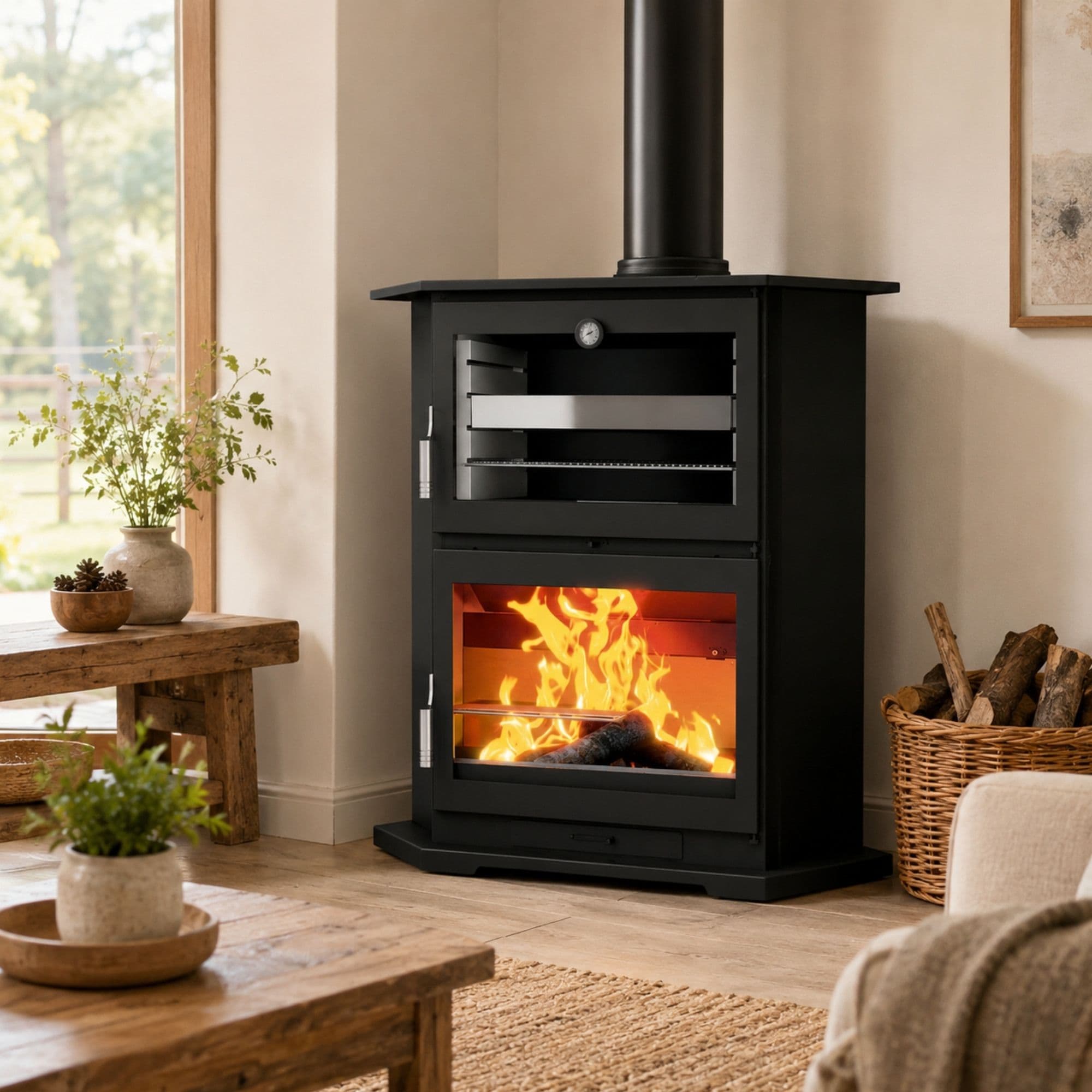 Poêle à bois d'angle avec four - FIREMATIC Tucson 10.9 kW
