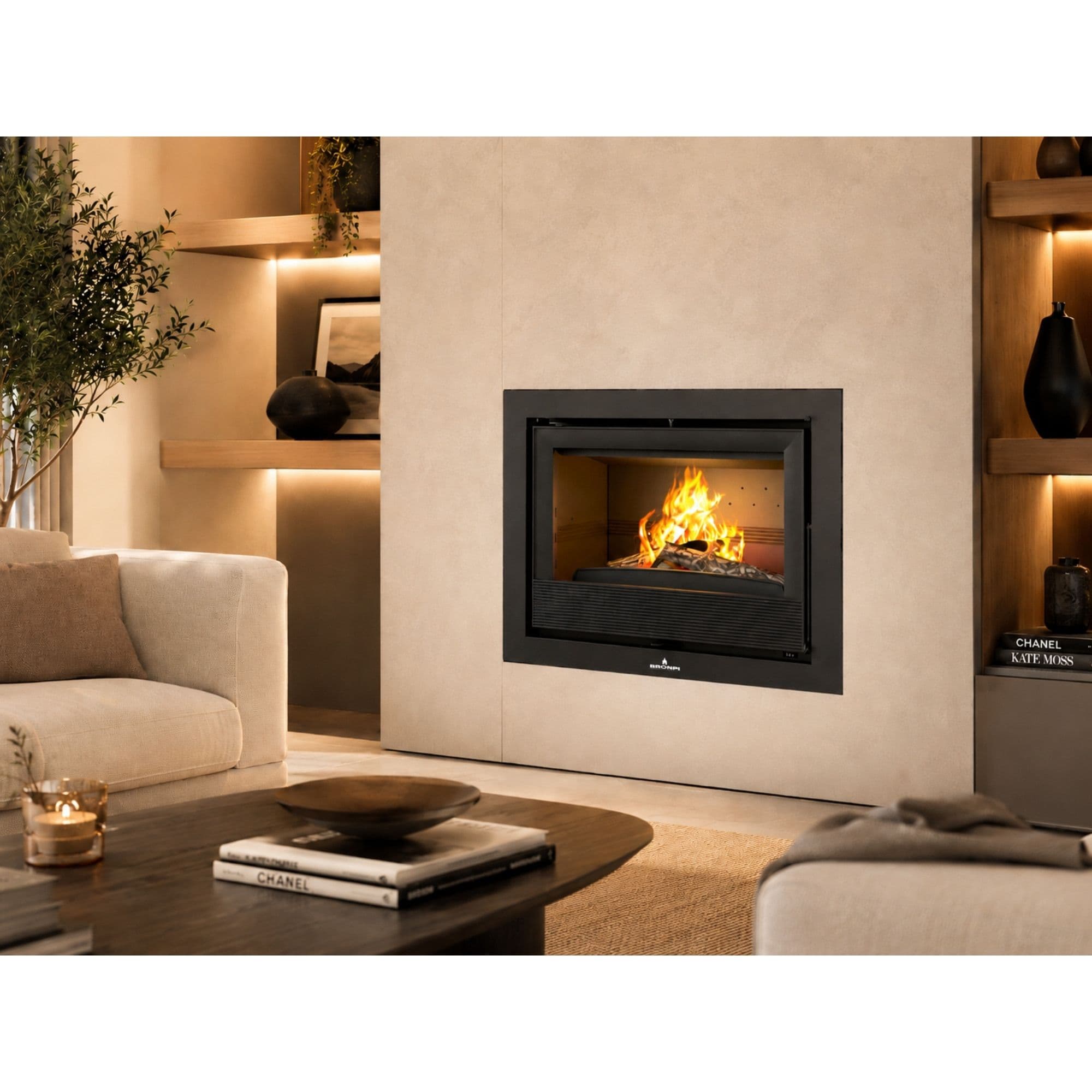 Insert à bois ventilé canalisable BRONPI Paris 90 14 kW