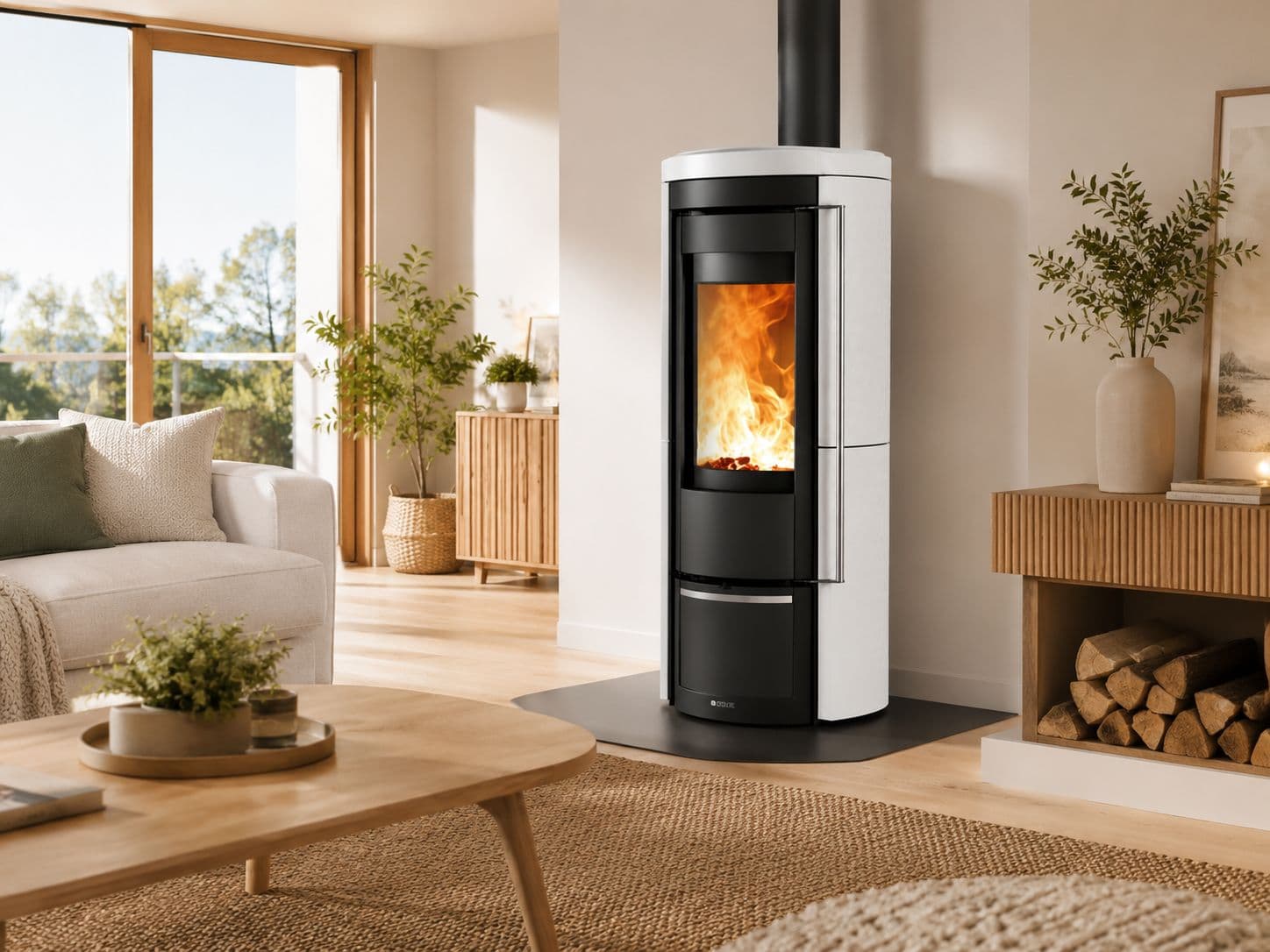 Poêle à bois en céramique raccordable - LA NORDICA Liu.16 7.5 kW
